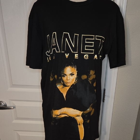 Janet Jackson Tops - Janet‎ Jackson Las Vegas Black T-Shirt Size Large